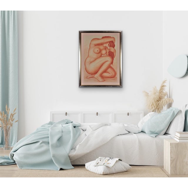 Lucien Gibert, Her Flaming Locks of Auburn Hair, 1930s, Chalk on Paper For Sale - Image 18 of 18