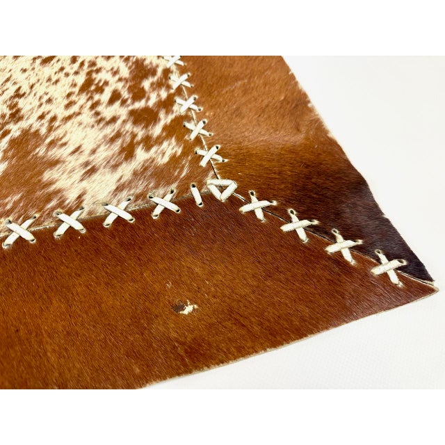 Hand-Woven Chrommium-Tanned Table Rug in Cow Leather from Industria Argentina, 1970s For Sale - Image 3 of 6