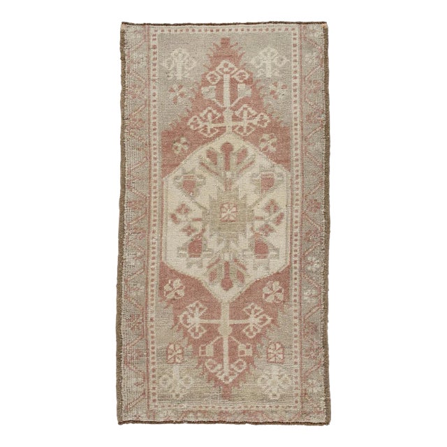 Oriental Hand Knotted Vintage Turkish Mini Rug 1'8" x 3'1" For Sale