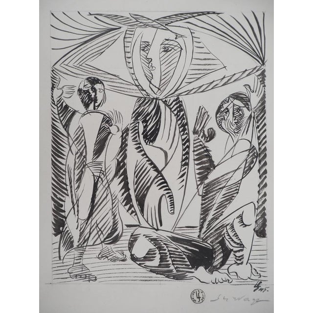 Léopold Survage, Adoration, 1945, Original Ink & Wash For Sale - Image 8 of 8