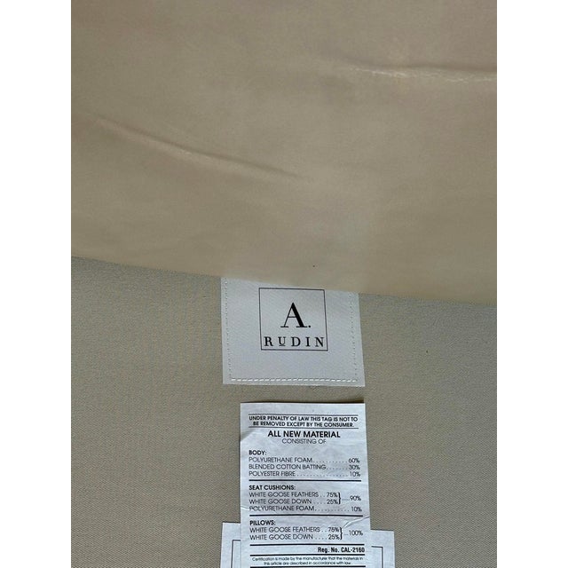 2010s Pair of A. Rudin Cream Leather Club Chairs For Sale - Image 5 of 10