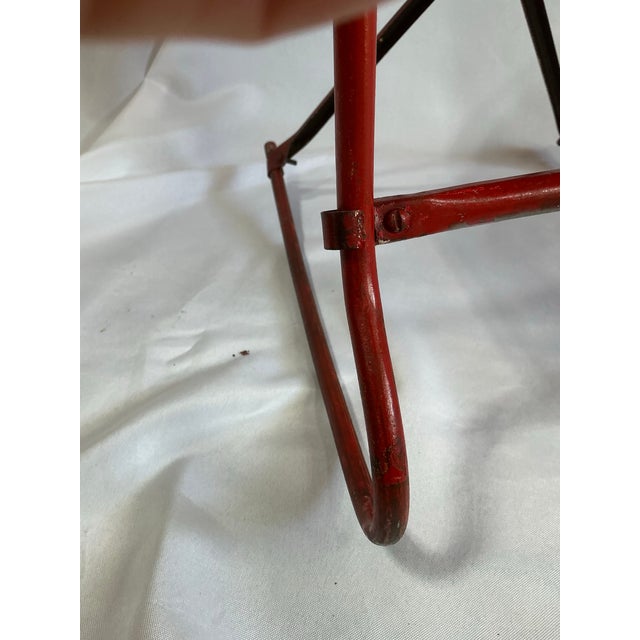 1930’s Rare Vintage John Gordon Rideout Red Clamshell Metal Child's Chair For Sale - Image 11 of 11