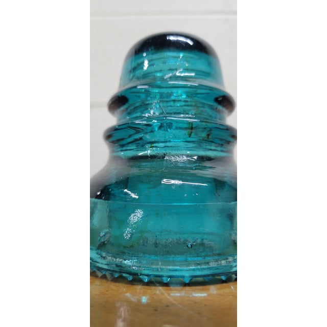 Vintage Hemingray Aqua Glass Insulator For Sale In Kansas City - Image 6 of 8