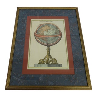 John-Richard Globe Print in Gilded Frame For Sale