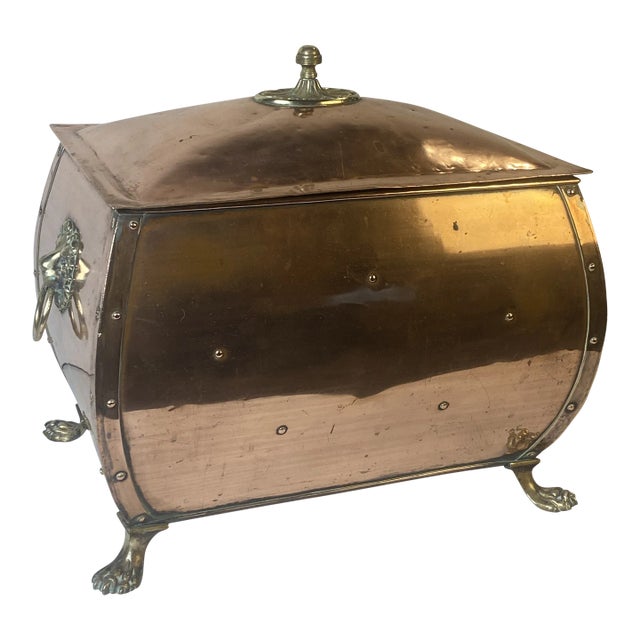 Antique English Regency Copper and Brass Coal Hod/Scuttle For Sale
