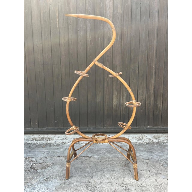 Light Yellow Vintage Italian Bamboo Carrier, 1970s For Sale - Image 8 of 8