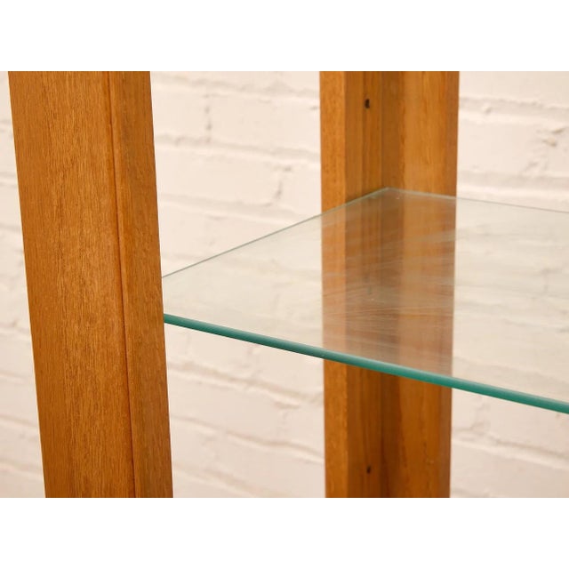 Oak Vintage Bookshelf With Glass For Sale - Image 10 of 12