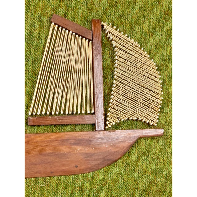 Mid-Century Modern Vintage Handmade Sailboat String Art For Sale - Image 3 of 7