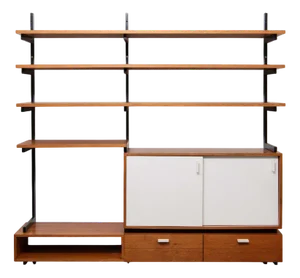 Wall Shelving Unit in Pine, 1950s