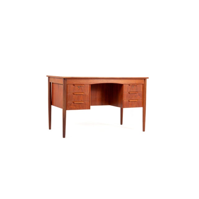 Wood Vintage Danish Teak Writing Desk, 1960s For Sale - Image 7 of 12