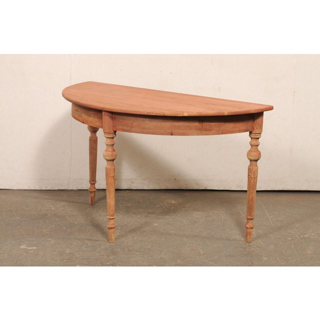 Early 20th Century Swedish Dusty-Red Demi-Lune Table For Sale - Image 4 of 11