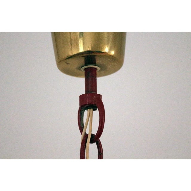 Metal Burgundy Painted Kitchen Lamp, 1950s For Sale - Image 7 of 8