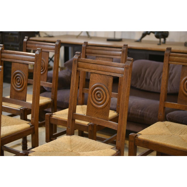 Brutalist Oak Chairs, 1950s, Set of 6 For Sale - Image 11 of 15