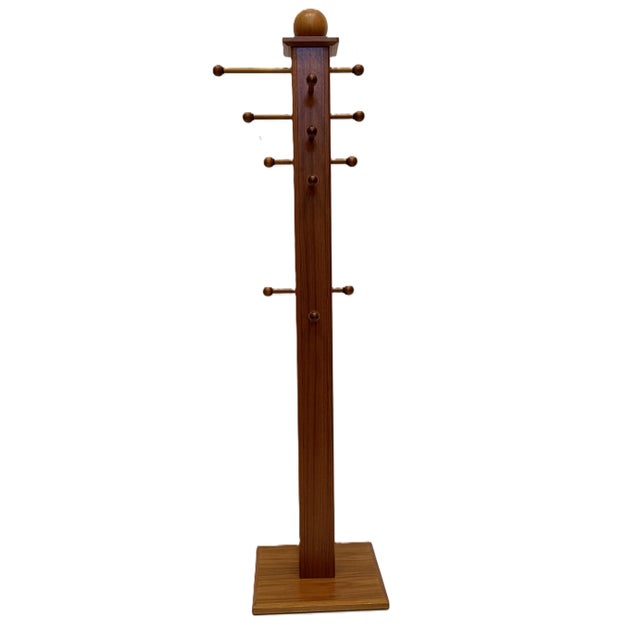 Vintage Danish Modern Coat/Hat Teak Rack Stamped MADE IN DENMARK by PBJ Mobler