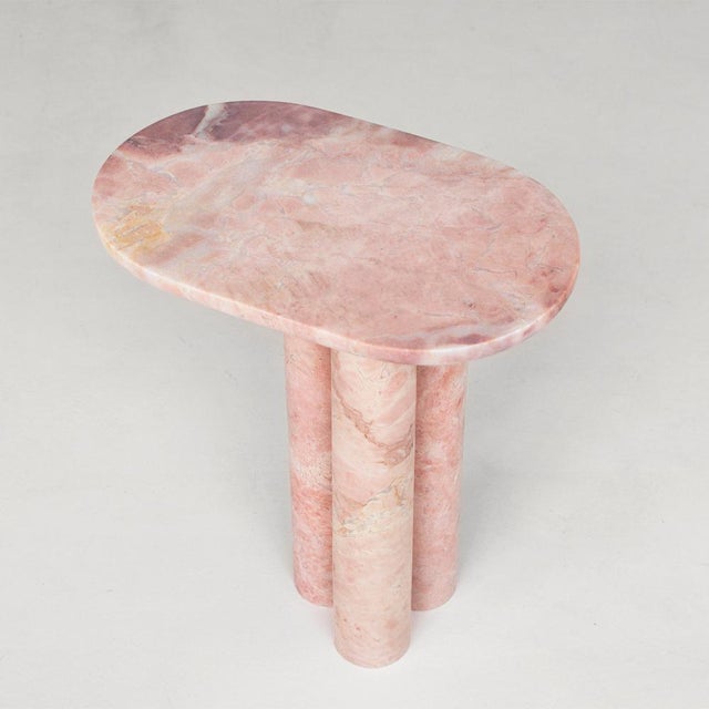 Postmodern Trio No. III Pink Marble Side Table from Kiwano Concept For Sale - Image 3 of 6
