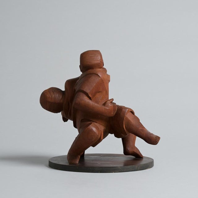 Jan Keustermans, Figurative Statue, 1970s, Teak For Sale - Image 9 of 18