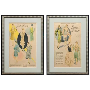 Vintage Fashion Advertisements, La Presse Montreal, 1928 - a Pair