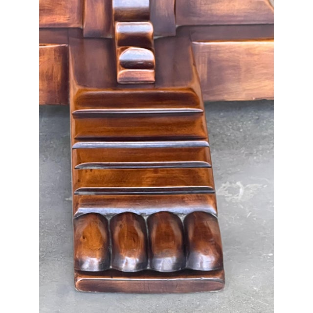 Wood Early 20th Century Spanish Pedestal Figural Carved Round Dining Table For Sale - Image 7 of 18