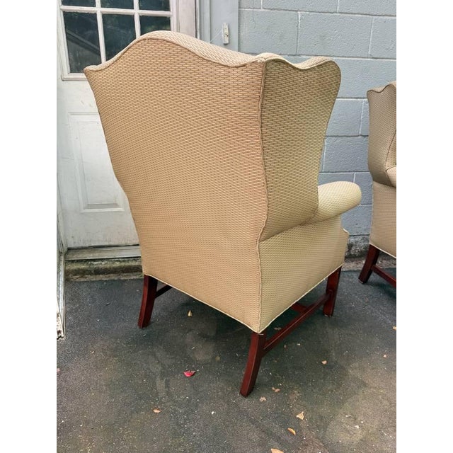 Pair of George III Wingback Chairs by St. Timothy Chair Company For Sale - Image 12 of 18