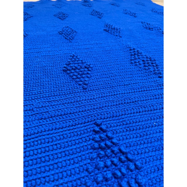 Mid Century Modern Hand Knit Afghan Throw Blanket For Sale - Image 6 of 11