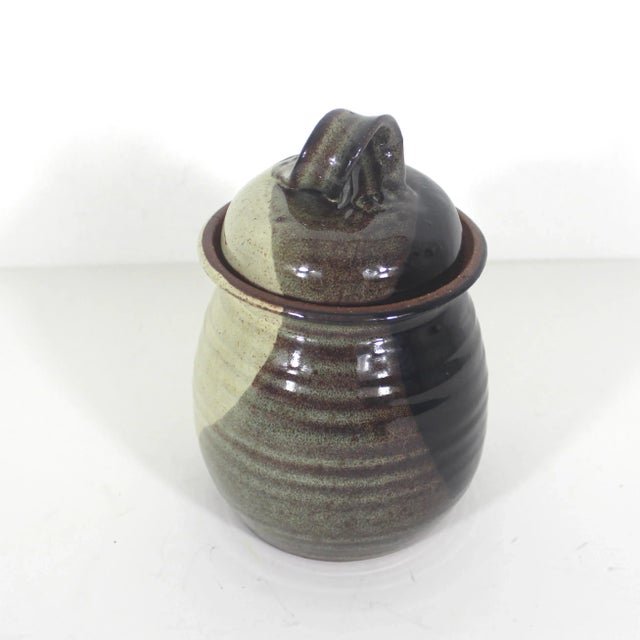 Vintage Studio Pottery Canister With Lid For Sale - Image 4 of 7