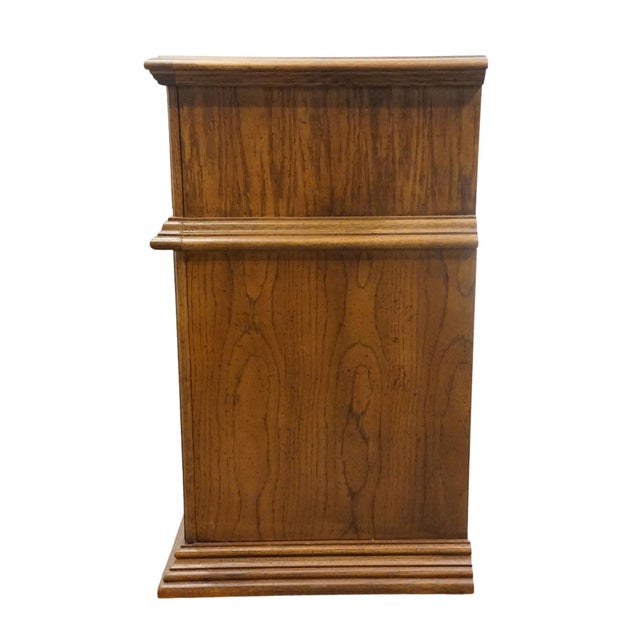 Bassett Furniture Solid Oak Traditional American Colonial Revival 70" Triple Door Dresser 2085-247 For Sale - Image 12 of 15
