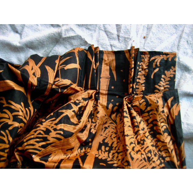 1970s Mid Century Modern French Chinoiserie Curtains -Drapes a Pair For Sale - Image 9 of 11