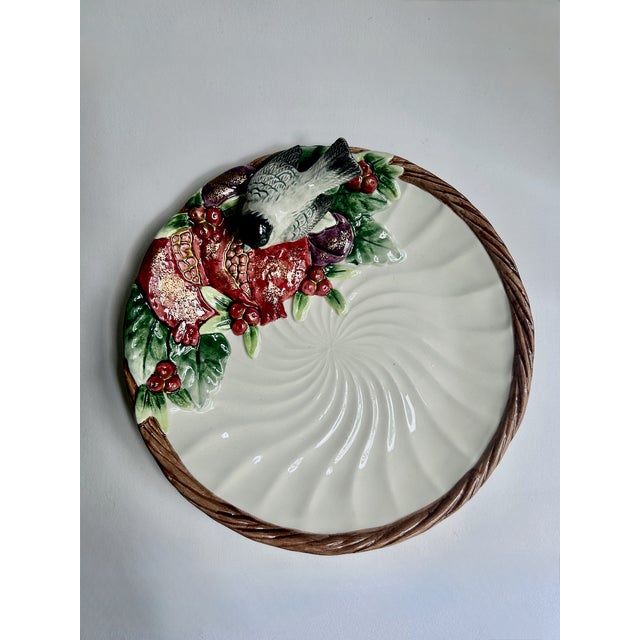 1993 Fitz & Floyd "Winter Fruit" Chickadee Porcelain Plate For Sale - Image 10 of 18