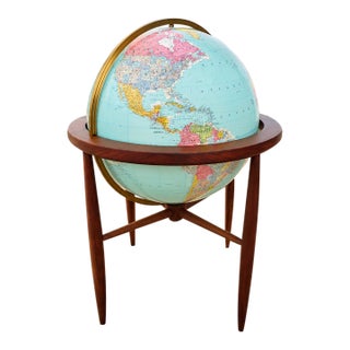 Vintage Mid Century Modern Replogle 24" Library Globe ~ Floor Lamp ~ Pearsall / McCobb Era For Sale