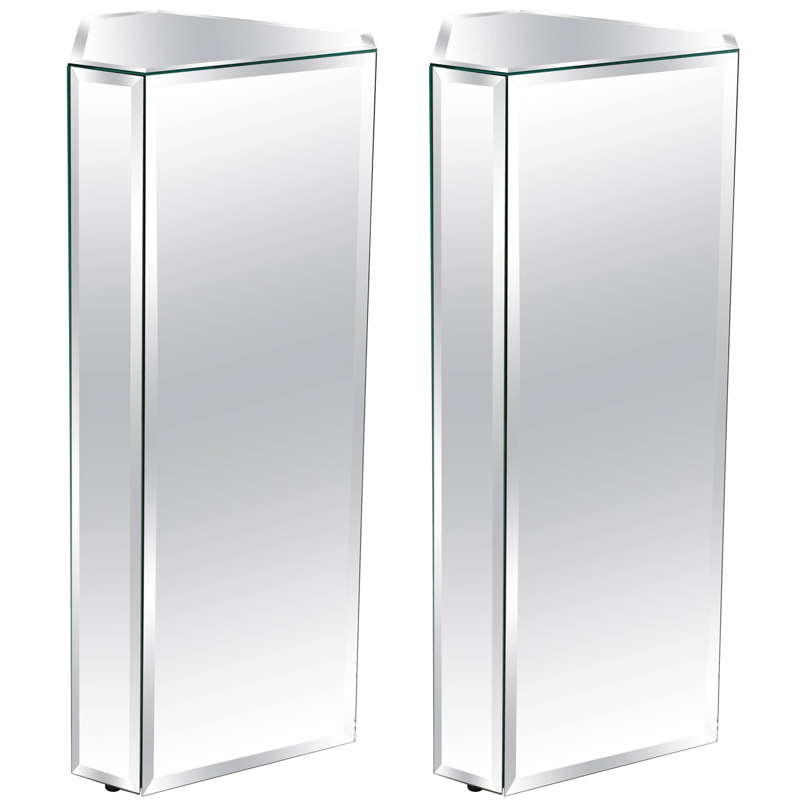 Triangular Shaped Mirror Pedestals With Beveled Edges a Pair Chairish