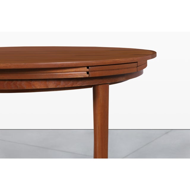 Dyrlund Danish Modern Expanding “Flip-Flap” Dining Table by Dyrlund, 1960s For Sale - Image 4 of 11