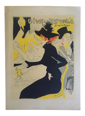 Toulouse Lautrec Vintage 1940's Original Silkscreen Print " Divan Japonais " 1893
