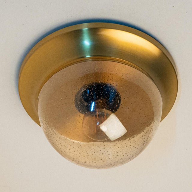 Amber Glass Flush Mount in style of Limburg, 1960s For Sale - Image 17 of 18