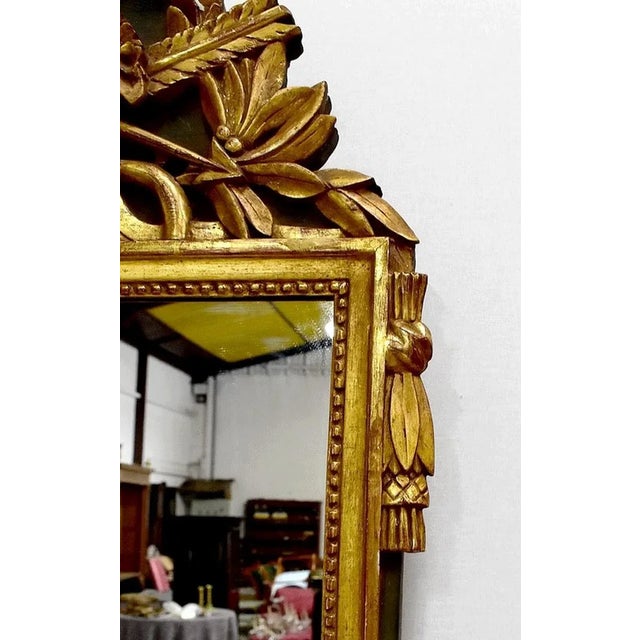 Gold Louis XVI Style Rectangular Mirror, Early 20th Century For Sale - Image 8 of 17