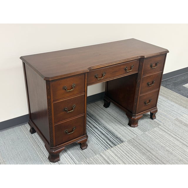 Antique Mahogany Art Deco Writing Desk For Sale - Image 9 of 12