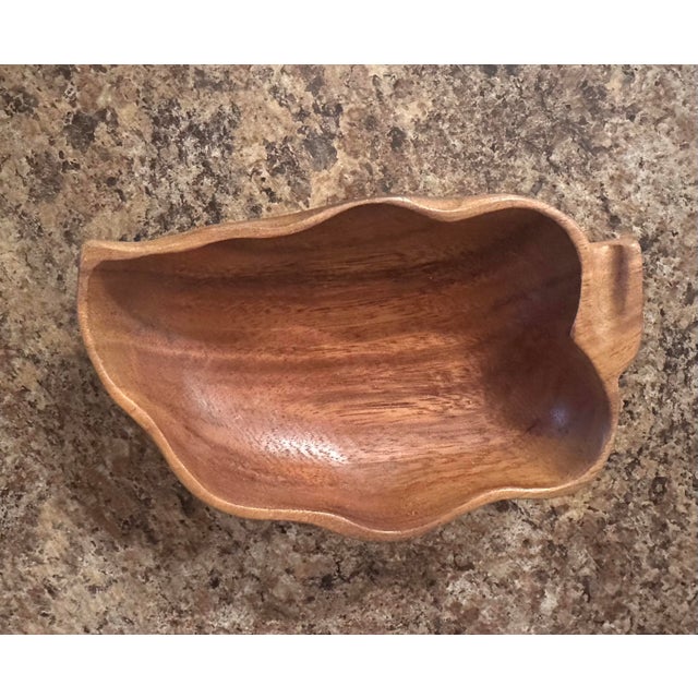 Boho Chic Vintage Boho Chic Wooden Serving Bowl For Sale - Image 3 of 4