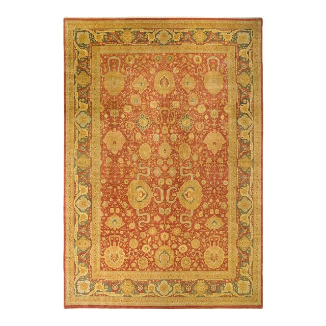 Mogul Collection Hand-Knotted Area Rug - Orange 12' 2" x 17' 10" For Sale