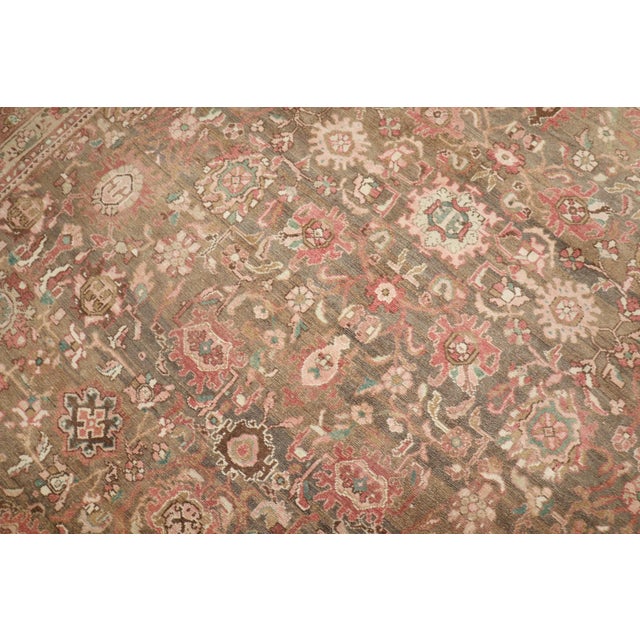 Brown Brown Blush Persian Malayer Vintage Carpet - 9' x 12'10" For Sale - Image 8 of 9