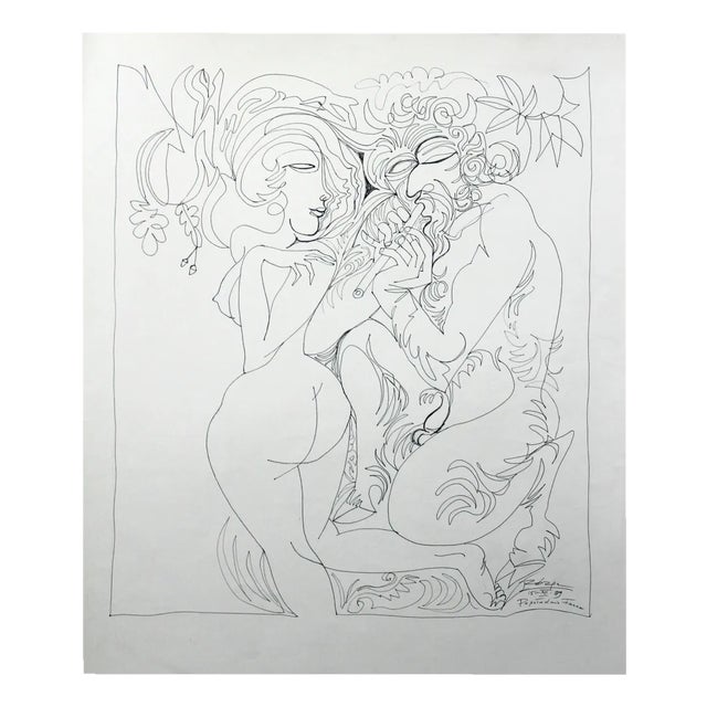 Leszek Rózga, Faun's Afternoon, 1989, Drawing on Paper For Sale