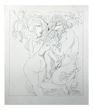 Leszek Rózga, Faun's Afternoon, 1989, Drawing on Paper