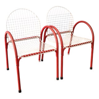 Wire Chairs from Meblo, Italy, 1970s, Set of 2 For Sale