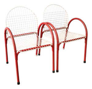 Wire Chairs from Meblo, Italy, 1970s, Set of 2