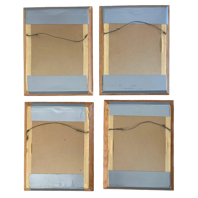 Vintage Cross-Stitched Embroidered Framed Songbirds. Set of Four. For Sale In San Francisco - Image 6 of 8