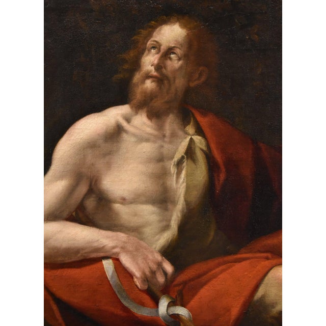 Tomaso Pombioli, Saint John the Baptist, 1620, Oil on Canvas, Framed For Sale - Image 9 of 13