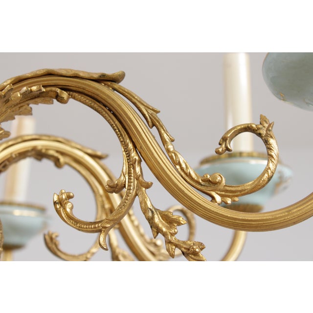 Vintage Sevres Style French Porcelain 8 Light Chandelier For Sale In Philadelphia - Image 6 of 18