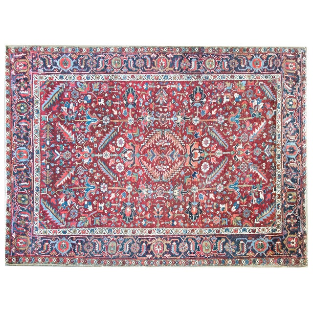 Early 20th Century Persian Heriz Rug For Sale - Image 4 of 14