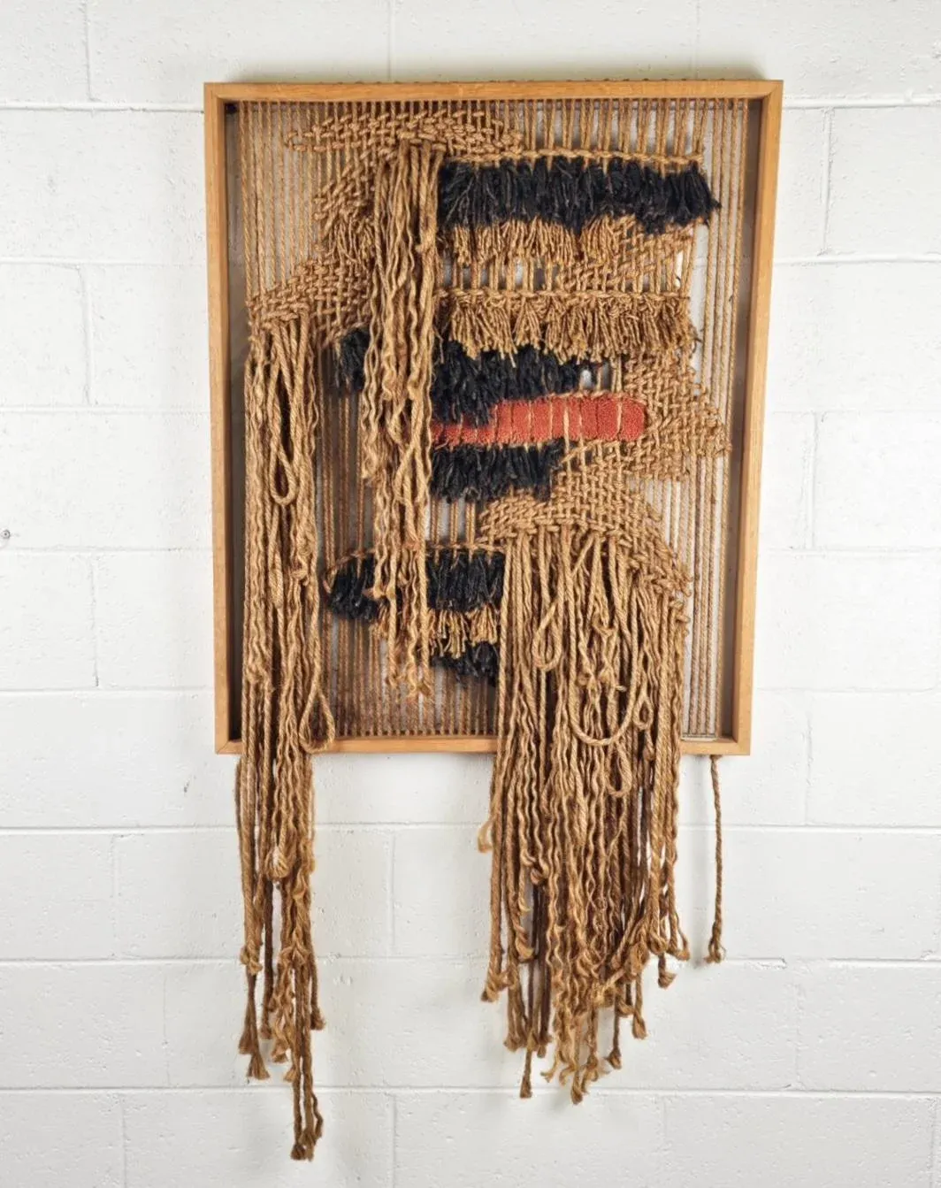 小物入れ 70s Weaving Textile Wall Art 1970s Mid-Century Hand Woven Textile Wall Hanging | Chairish