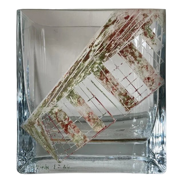 Mid-Century Crystal Vase by Anatole Riecke, 1944 For Sale