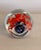 Vintage Italian Glass Paperweight With Red Flower Detail For Sale - Image 4 of 4
