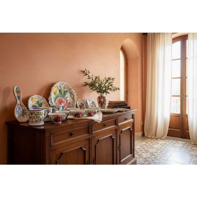 15 Piece Signed Deruta Italian Majolica Floral Collection, Hand Painted l'Antica and Fratelli Mari Maiolica Tea and Dessert Set, Mediterranean Decor For Sale - Image 10 of 10